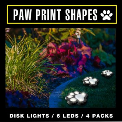 Image showing  7-Lumen Paw Print LED Path/Disk Light, 4-Pack