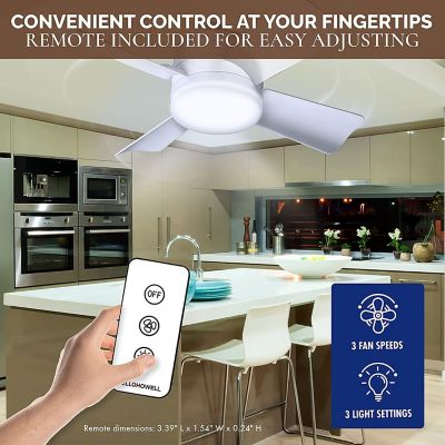 Image showing 5 th Bell & Howell 15.7 in. Indoor Socket Fan LED Ceiling Fan with Remote, White