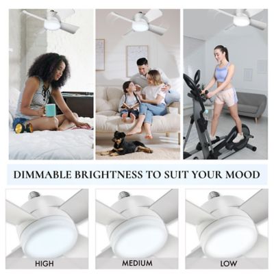 Image showing 7 th Bell & Howell 15.7 in. Indoor Socket Fan LED Ceiling Fan with Remote, White