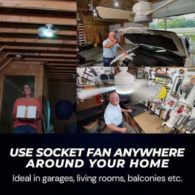 Image showing 8 th Bell & Howell 15.7 in. Indoor Socket Fan LED Ceiling Fan with Remote, White
