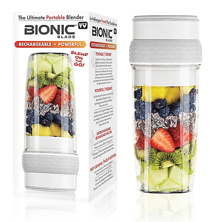 BIONIC Blade 26 oz. White Rechargeable Portable 6-Blade Blender
