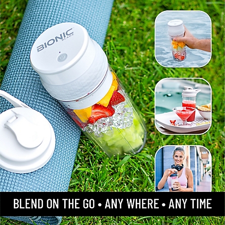 BIONIC Blade 26 oz. White Rechargeable Portable 6-Blade Blender at
