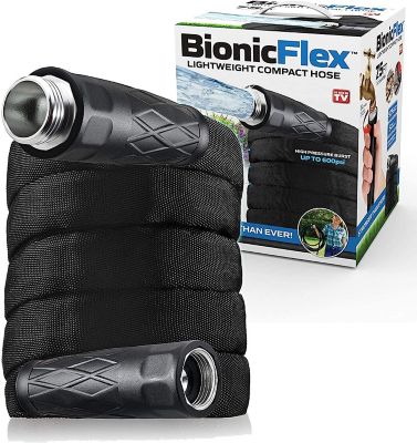 BIONIC FLEX 3/4 in. x 75 ft. Lightweight Kink-Free Garden Hose Most garden hoses that I have had experience with that don’t kink are heavy but this Bionic Force Pro Garden Hose surprised me