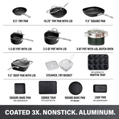 Image showing  Aluminum Ultra-Durable Non-Stick Cookware and Bakeware Set, 20 pc.