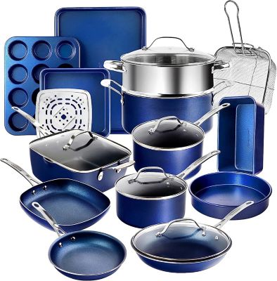 Granitestone Aluminum Cookware & Bakeware Set, Blue, 20 pc.