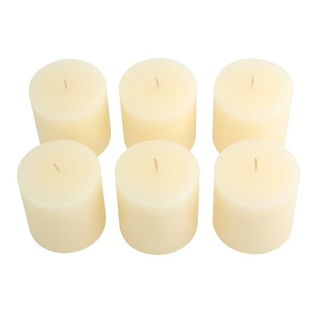 Stonebriar Collection Tall 40 Hour Long Burning Unscented Wax Flat Top Pillar Candles, Ivory, 3 x 3 in.,6 Pack