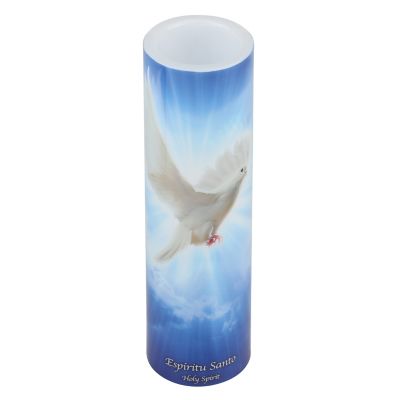 Image showing  Holy Spirit Flickering Lifelike LED Prayer Candle with Timer