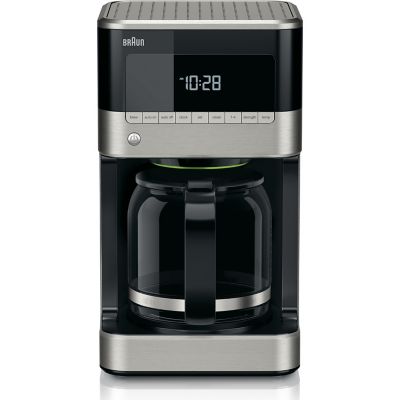 Braun Brewsense 12 Cup Drip Coffee Maker with Brew Strength Selector and Glass Carafe in Stainless Steel/Black, KF7150BK