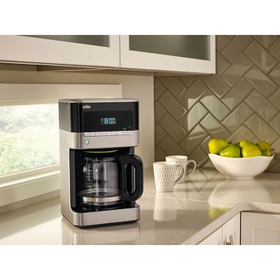 Image showing 2 th Braun Brewsense 12 Cup Drip Coffee Maker with Brew Strength Selector and Glass Carafe in Stainless Steel/Black, KF7150BK