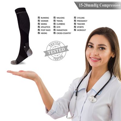 Image showing  6-Pairs Copper Compression Pain Relief Targeted Knee High Compression Socks