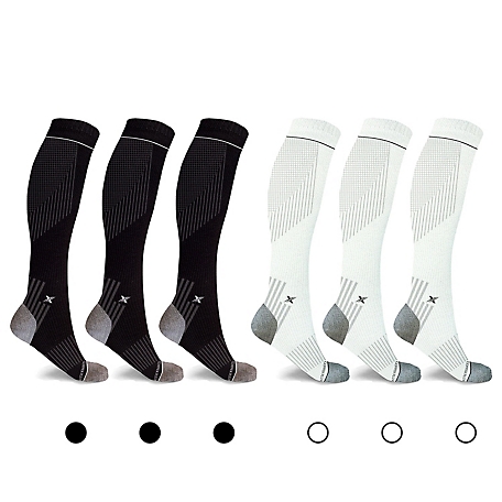 Extreme Fit 6-Pairs: Copper Compression Pain Relief Targeted Knee High Compression Socks