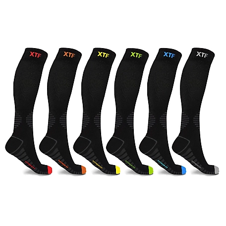 Extreme Fit 6-Pairs: Anti-Fatigue Recovery and Performance Knee High Compression Socks