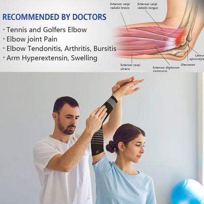 Image showing  3-Pairs: Ultra Comfort Pain Relief Elbow Arm Compression Support Sleeves for Relaxation, Lifting, Outdoor Work, L-XL