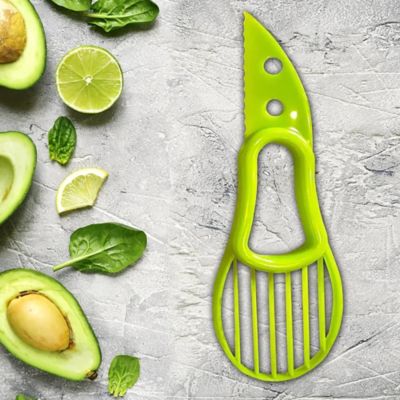 Image showing  2 Pack Easy to Use Office Warehouse Kitchen Complete Avocado Slicer Seed Remover Cubber Cutter Set
