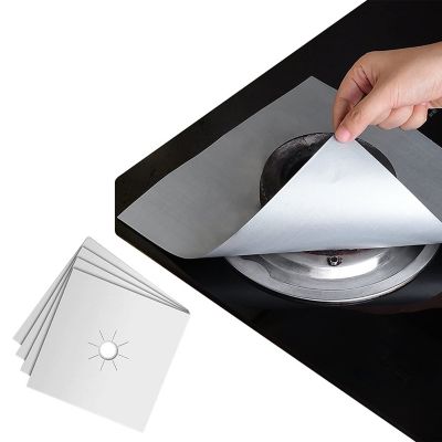 Image showing  4 Pack:Stove Burner Covers - Gas Stove Protectors Non-Stick, Fast Clean Liners for Kitchen/Cooking