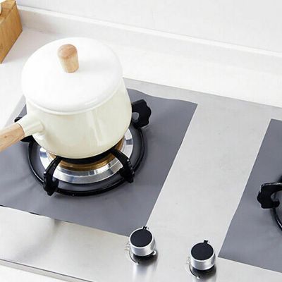Image showing  4 Pack:Stove Burner Covers - Gas Stove Protectors Non-Stick, Fast Clean Liners for Kitchen/Cooking