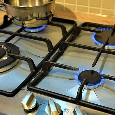 Image showing  4 Pack:Stove Burner Covers - Gas Stove Protectors Non-Stick, Fast Clean Liners for Kitchen/Cooking
