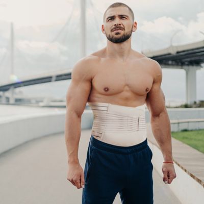 Image showing  Adjustable Double-Compression Back Support Pain Relief Recovery Belt for Heavy Lifting, Standing, Working, M-L