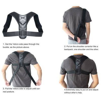 Image showing  Adjustable Posture Support Corrector Back Shoulders Brace for Sitting, People on the Go, Or Office Workers