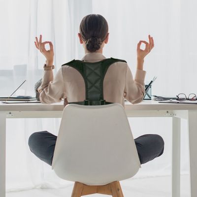 Image showing  Adjustable Posture Support Corrector Back Shoulders Brace for Sitting, People on the Go, Or Office Workers, Medium
