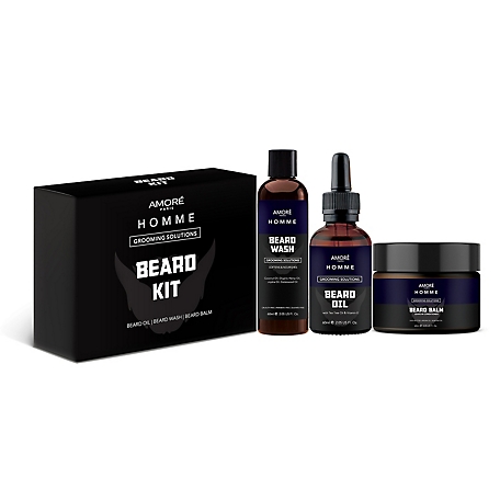 Extreme Fit Ultimate Beard Wash, Conditioning, Care, Growth and Grooming Kit (3 pc.)
