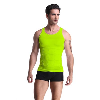Image showing 6 th Extreme Fit Core Support and Insta Trim Shapewear Gynecomastia Compression Tank Top Undershirt, Lime, L