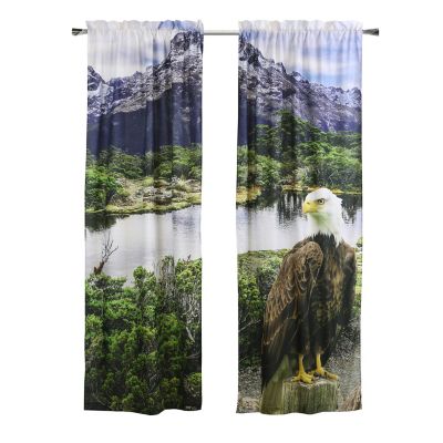 Image showing  Photo Real Light Filtering Pole Top Curtain Panel Pair