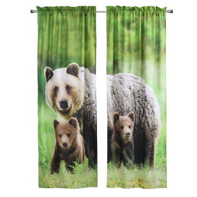 Image showing  Photo Real Light Filtering Pole Top Curtain Panel Pair