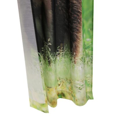 Image showing  Photo Real Light Filtering Pole Top Curtain Panel Pair