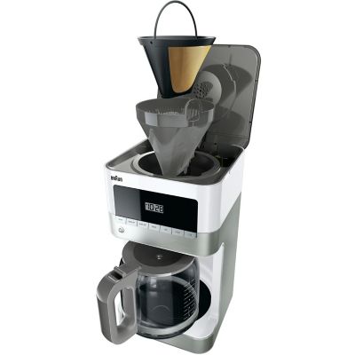 Image showing  Brewsense 12 Cup Drip Coffee Maker in Stainless Steel/White, KF6050WH