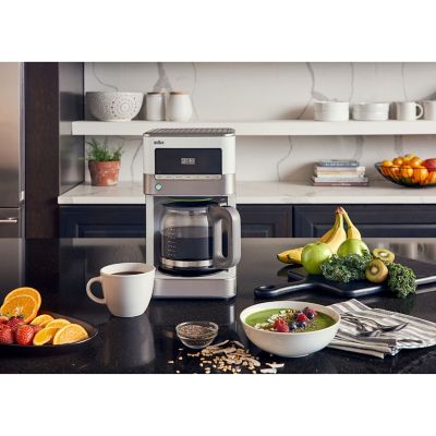 Image showing  Brewsense 12 Cup Drip Coffee Maker in Stainless Steel/White, KF6050WH