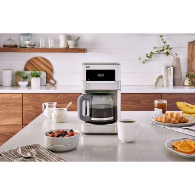 Image showing  Brewsense 12 Cup Drip Coffee Maker in Stainless Steel/White, KF6050WH