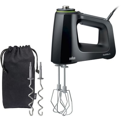 Braun Multimix 5 Hand Mixer in Black with Multiwhisks and Dough Hooks, 350-Watts, HM5100