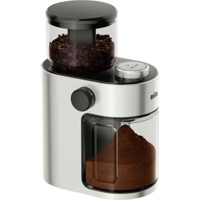 Image showing  Freshset 12 Cup Burr Coffee Grinder in Stainless Steel/Black, KG7070