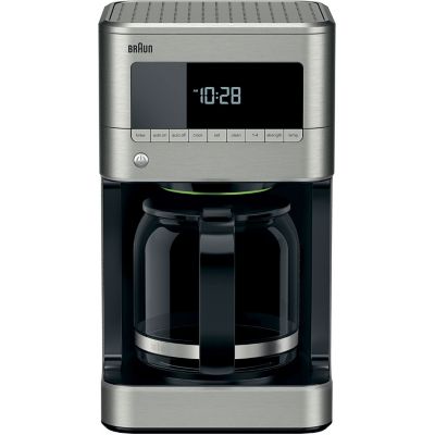Braun Brewsense 12 Cup Drip Coffee Maker with Brew Strength Selector and Glass Carafe in Stainless Steel, KF7170SI