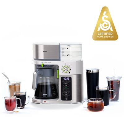 Image showing  Multiserve 10 Cup Sca Certified Coffee Maker with Internal Water Spout and Glass Carafe in White, KF9150WH