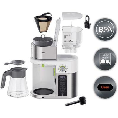 Image showing  Multiserve 10 Cup Sca Certified Coffee Maker with Internal Water Spout and Glass Carafe in White, KF9150WH