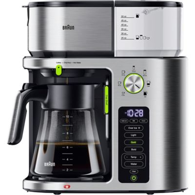 Braun Multiserve 10 Cup Sca Certified Coffee Maker with Internal Water Spout and Glass Carafe in Stainless Steel, KF9170SI
