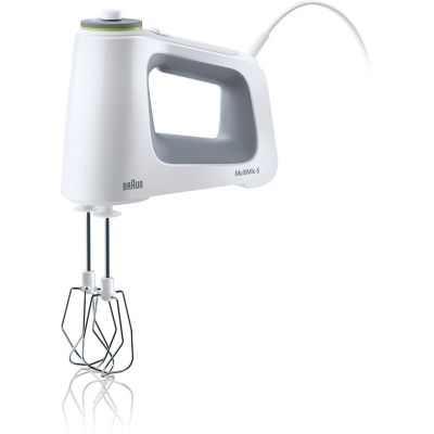Braun Multimix 5 Hand Mixer in White with Multiwhisks and Dough Hooks, 350-Watts, HM5100WH