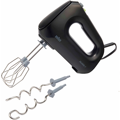 Braun Multi Mix 1 Hand Mixer with Beaters, Dough Hooks and Accessory Bag, HM1010BK