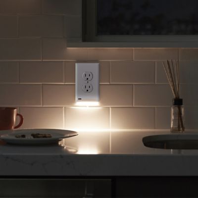 Image showing  Duplex Outlet GuideLight 2 Plus Wall Cover Plate, White