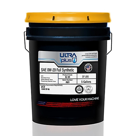 Ultra1Plus SAE 0W-20 Synthetic Motor Oil API SP ILSAC GF-6A, 5 gal.