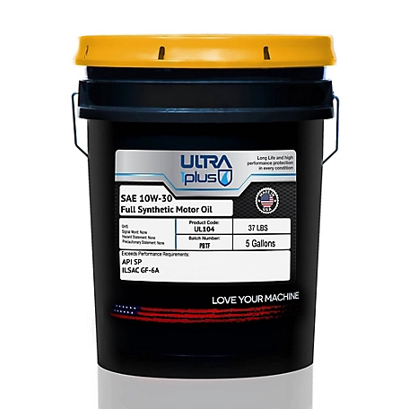 Ultra1Plus SAE 10W-30 Synthetic Motor Oil API SP ILSAC GF-6A, 5 gal.