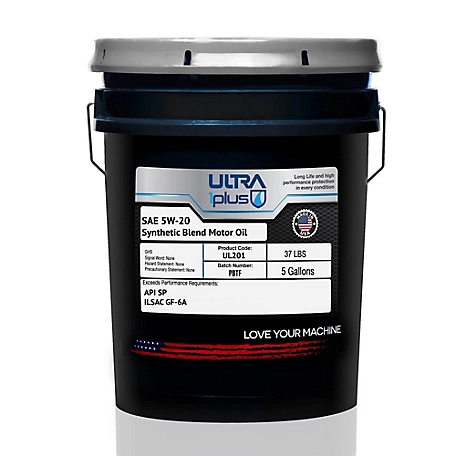 Ultra1Plus SAE 5W-20 Synthetic Blend Motor Oil API SP ILSAC GF-6A, 5 gal.