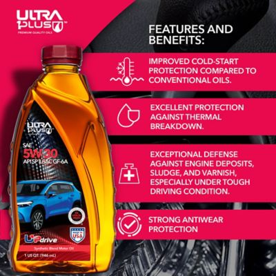 Image showing  SAE 5W-30 Synthetic Blend Motor Oil API SP ILSAC GF-6A