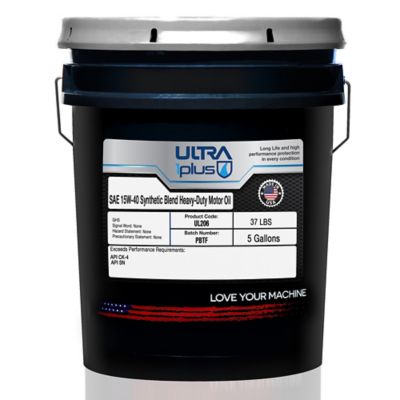 Ultra1Plus SAE 15W-40 Synthetic Blend 5 Heavy-Duty Motor Oil API CK-4/SN, 5 gal.