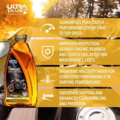 Image showing  SAE 10W-40 Synthetic 4-Cycle Engine Oil API SN JASO MA2, 1 qt.