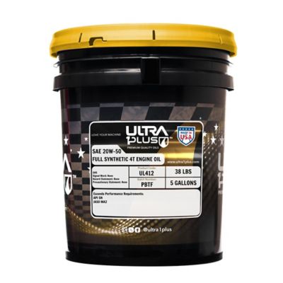 Ultra1Plus SAE 20W-50 Synthetic 4-Cycle Engine Oil API SN JASO MA2, 5 gal.