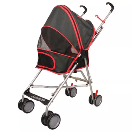 AmorosO Pet Umbrella Stroller Red Black Pet Strollers