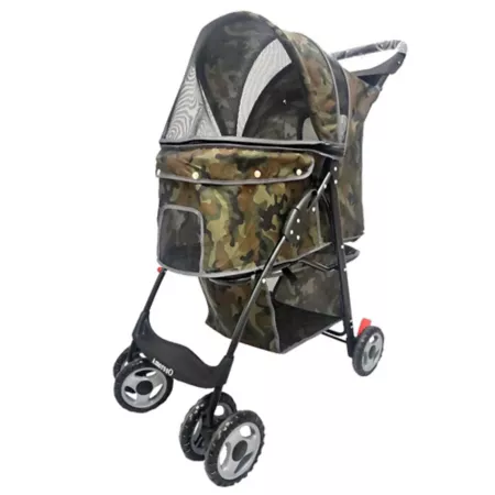 AmorosO Camo Convenient Pet Stroller Gray Pet Strollers